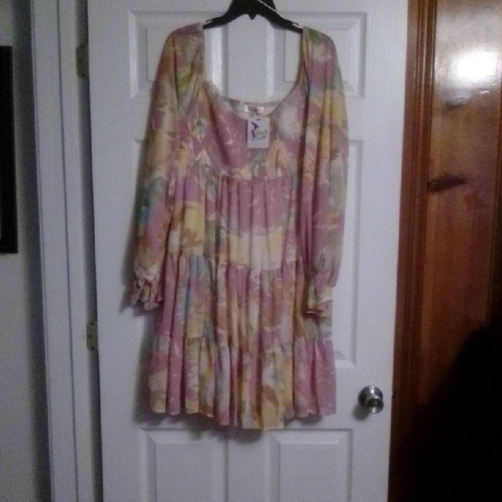 Multicolor Long Sleeve Dress